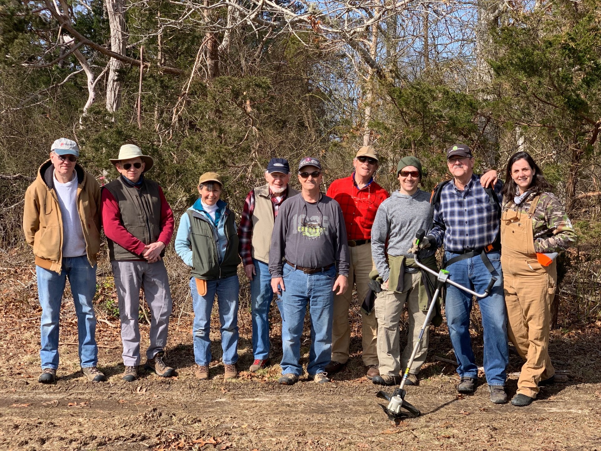 Alex (far right) with a crew of stewardship volunteers