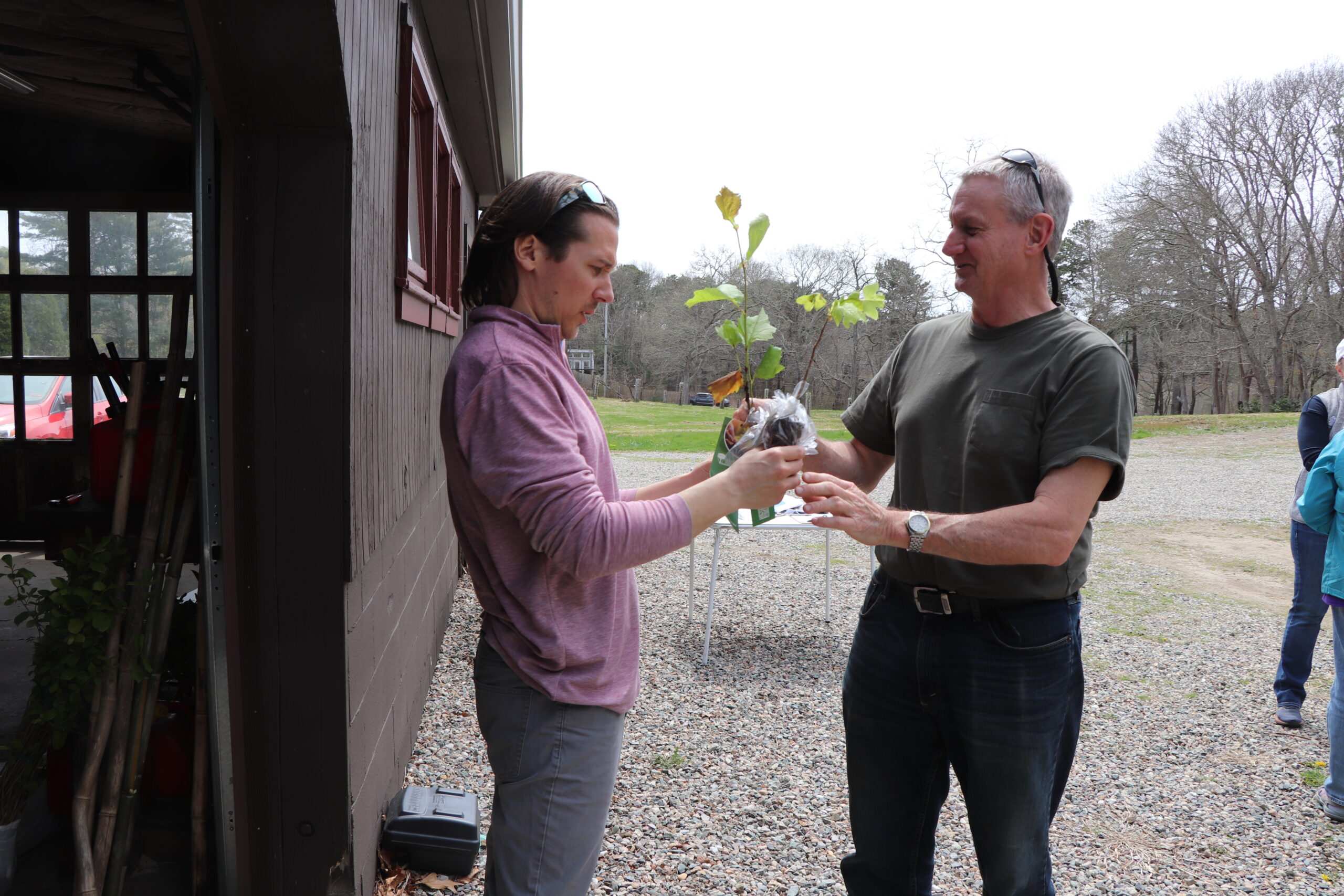 Will, Russ Brown 042525 Will Poirier gives Russ Brown planting tips.