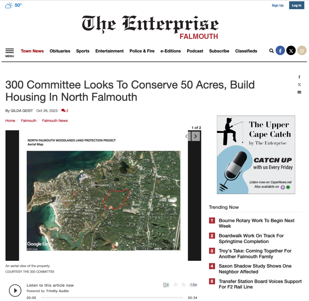 T3C to Protect 50+ acres in North Falmouth The 300 Committee Land Trust